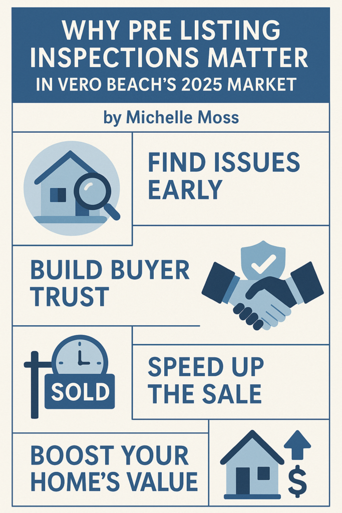 Michelle Moss infographic on pre-listing inspections Vero Beach 2025.